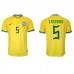 Maillot de foot Brésil Casemiro #5 Domicile vêtements Monde 2022 Manches Courtes